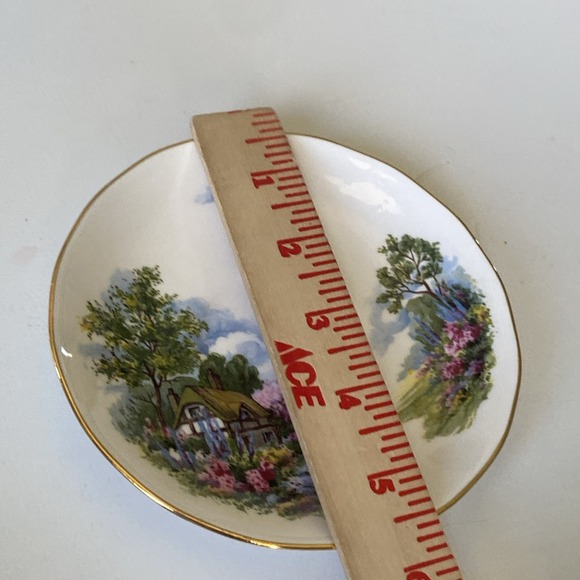 Vintage Royal Vale Teacup & Saucer Cottage Scene & Gardens - Bone China England - Picture 15 of 15